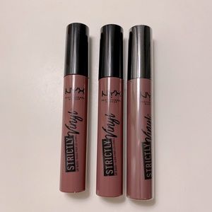 Lot of 3 Nyx strictly vinyl lip gloss shade BABY DOLL SVLG 02 Lipstick makeup